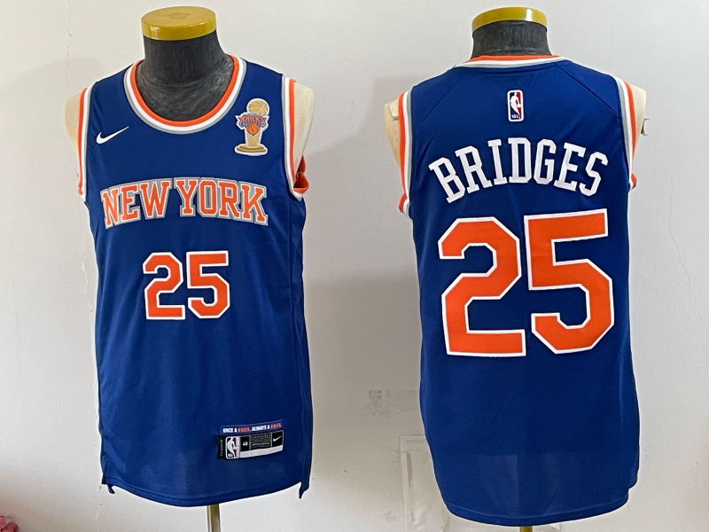 Men New York Knicks #25 Bridges blue 2026 Nike NBA jersey 072206->new york knicks->NBA Jersey
